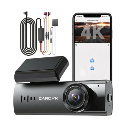 Dashcam pour voiture avec module GPS, connexion à l'application et enregistrement des incidents en conduite