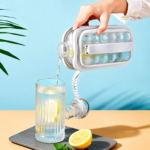 Bac à glaçons en forme de bouteille avec couvercle et poignée pour un rangement compact au congélateur, petits glaçons - Image 2