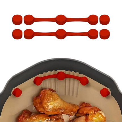 Pinces en silicone pour friteuse à air – supports réutilisables et résistants à la chaleur pour papier cuisson dans le panier