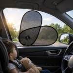 Pare-soleil réglable pour vitre de voiture avec 2 panneaux rotatifs - Image 2