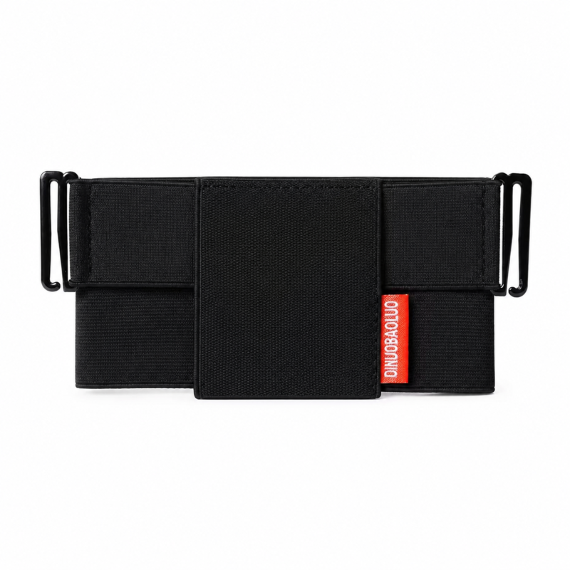Pochette élastique de taille pour téléphone avec rangement multicouche