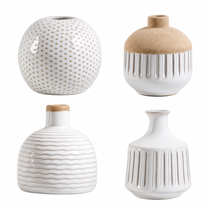 Set de 4 vases décoratifs en céramique
