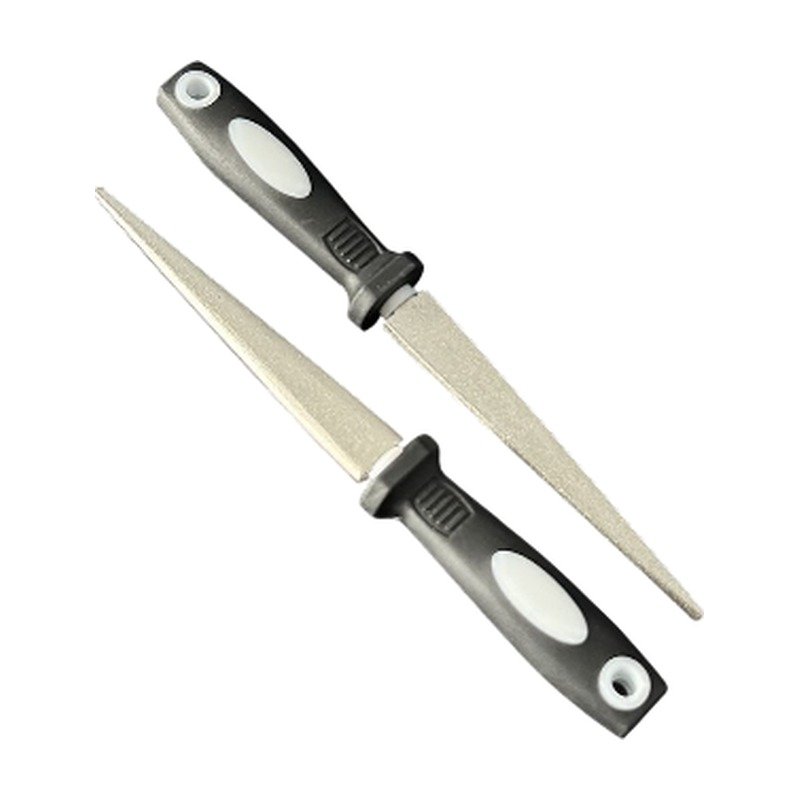 Pierre à aiguiser diamantée 2 en 1 avec prise ergonomique pour l'affûtage manuel des couteaux et petits outils