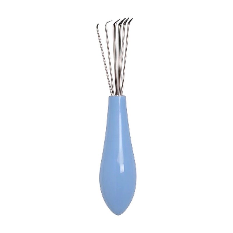 Nettoyeur de brosses flexible bleu, violet, rose et noir à manche ergonomique pour nettoyer les brosses à cheveux