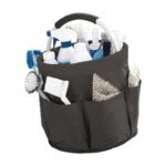 Panier de rangement pliable avec poignées et poches extérieures pour organiser et transporter facilement à la maison