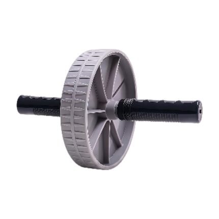Roue abdominale grise pour le gainage et le renforcement des abdominaux et du dos au format compact