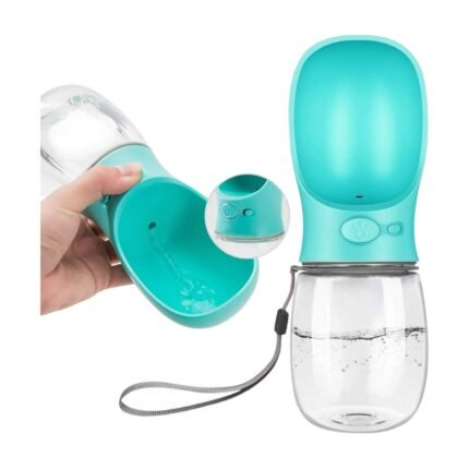 Gourde pour chien avec gamelle intégrée et dragonne pour les promenades, les trajets en voiture et le transport