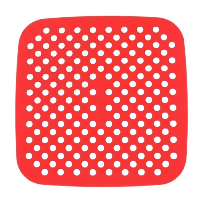 Insert en silicone pour friteuse à air carrée, perforé pour une circulation d'air homogène et à surface antiadhésive