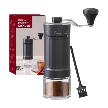 Moulin à café manuel à meule céramique, 40 réglages et brosse