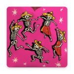 Housses de coussin bohème art populaire – 6 motifs colorés – Squelettes dansants