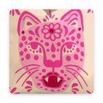 Housses de coussin bohème art populaire – 6 motifs colorés – Chat rose