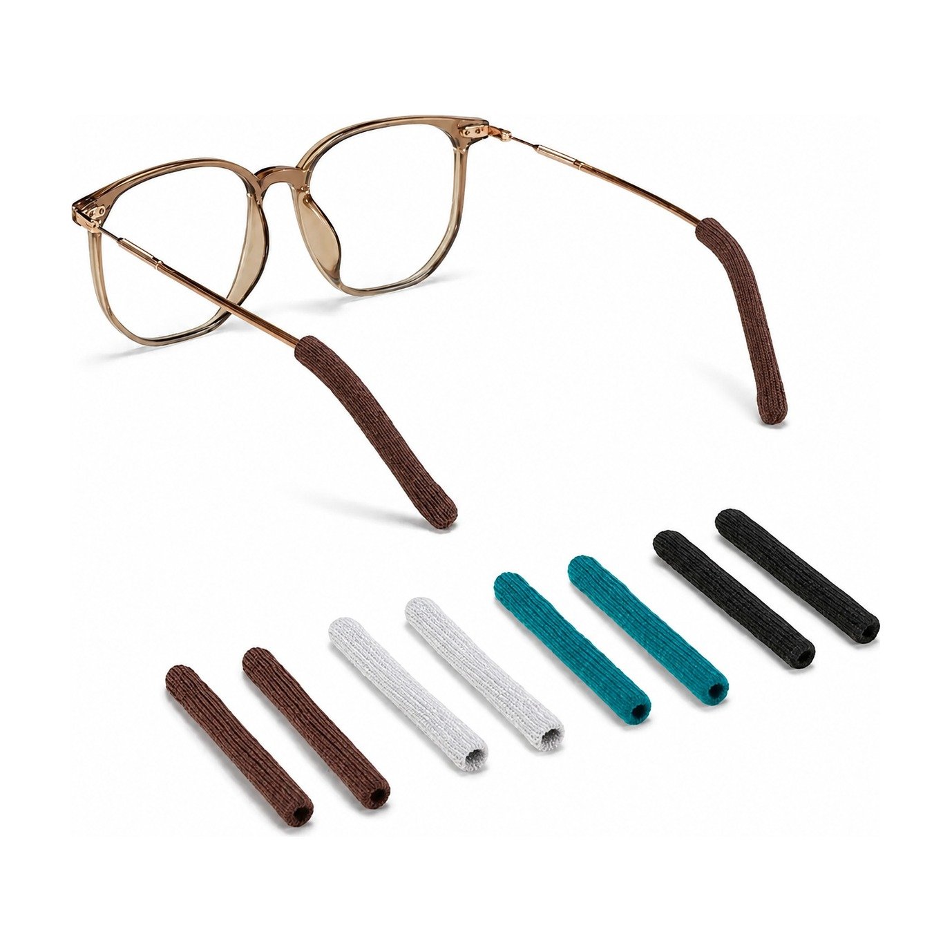 ef-29949-47982-fyld85 Lot de 4 manchons doux pour branches de lunettes avec maintien antidérapant - Image 1