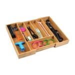 Range-couverts extensible en bambou à 5-7 compartiments