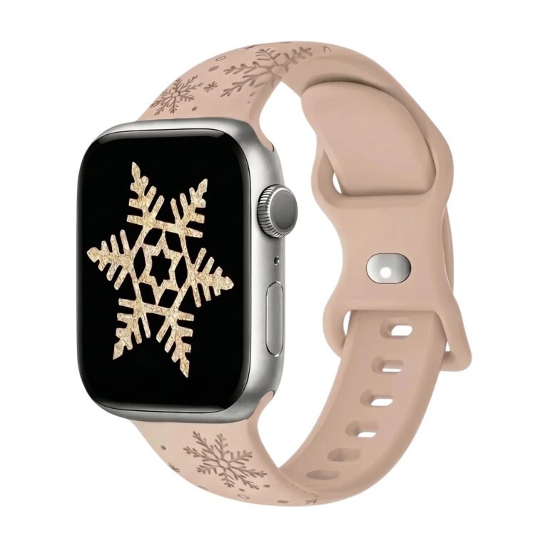 Bracelet de Noël à flocons de neige pour montre connectée, ajustable et au design festif pour le quotidien