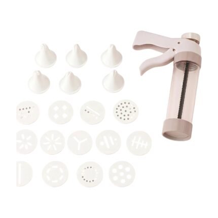 Pistolet à pâtisserie pour des biscuits et décorations réguliers, avec disques et douilles interchangeables