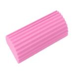 Éponge à poussière humide nervurée grise, rose et jaune pour dépoussiérer stores, plinthes et grilles d'aération - Image 3