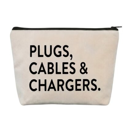 Trousse de rangement pour câbles avec fermeture éclair pour regrouper chargeurs, câbles et fiches au quotidien