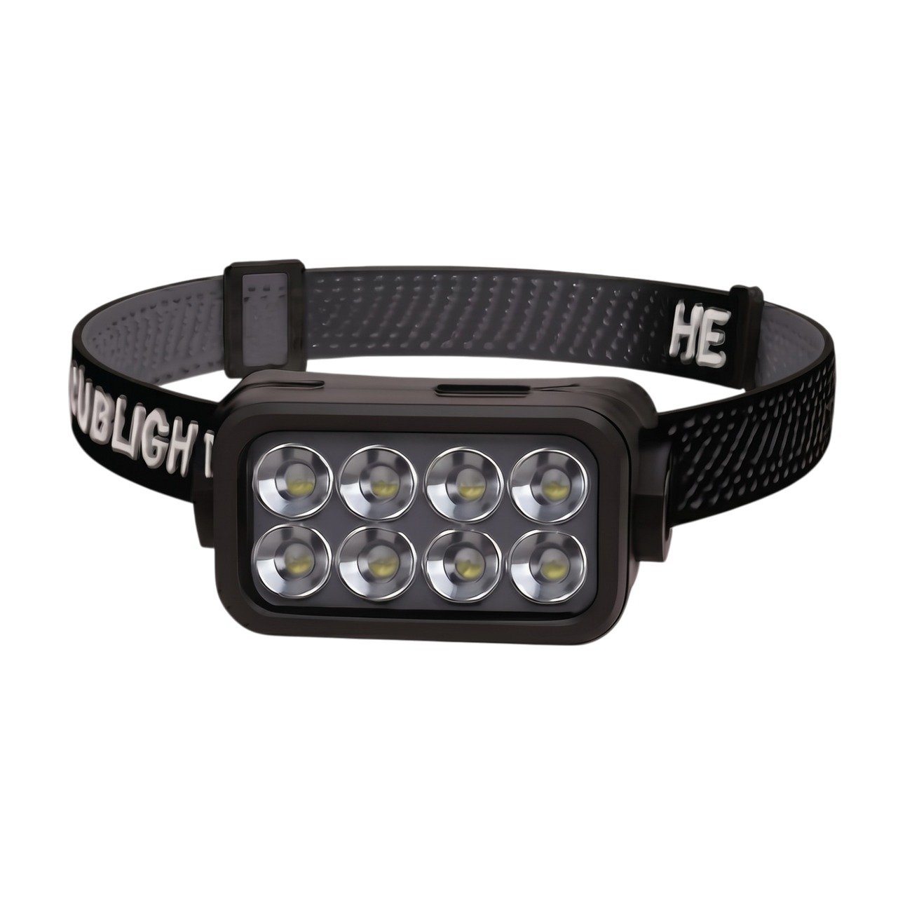 ef-33833-43375-fyld85 Lampe frontale 8 LED noire rechargeable avec bandeau réglable