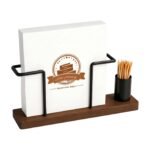 Porte-serviettes design scandinave avec porte-cure-dents et look élégant pour la table