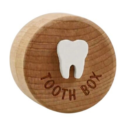Boîte à dents en bois – boîte ronde avec couvercle pour conserver joliment et en sécurité les dents de lait des enfants