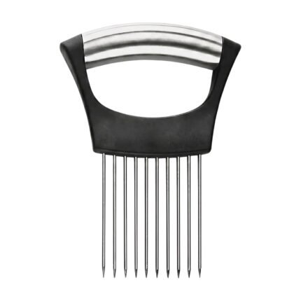 Guide de coupe pour oignon à dents en acier inoxydable pour des tranches régulières et une coupe plus sûre