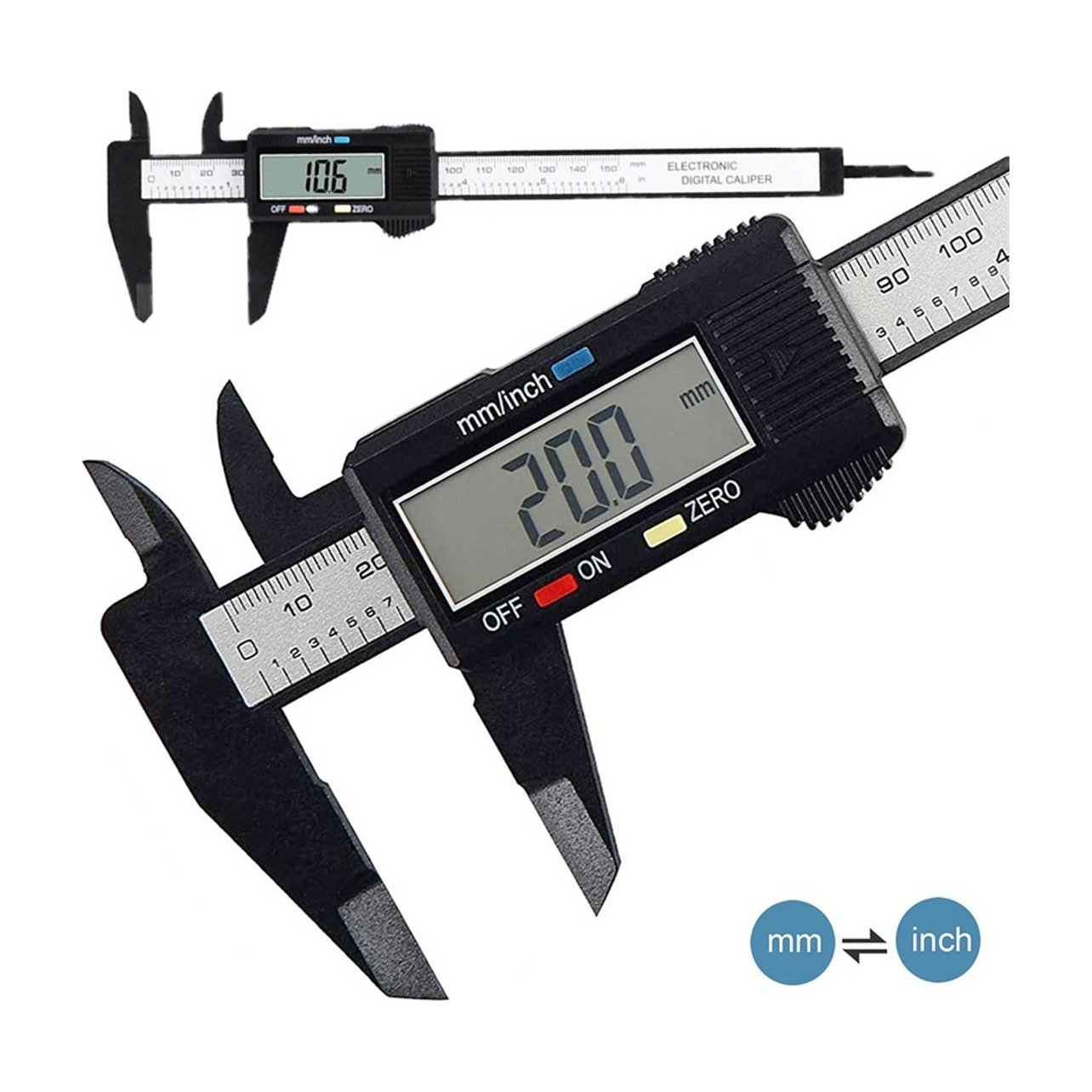 ef-51975-51974-fyld85 Pied à coulisse digital en composite fibre de carbone – 100/150 mm