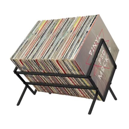 Range-vinyles pour 80-100 disques avec support en métal