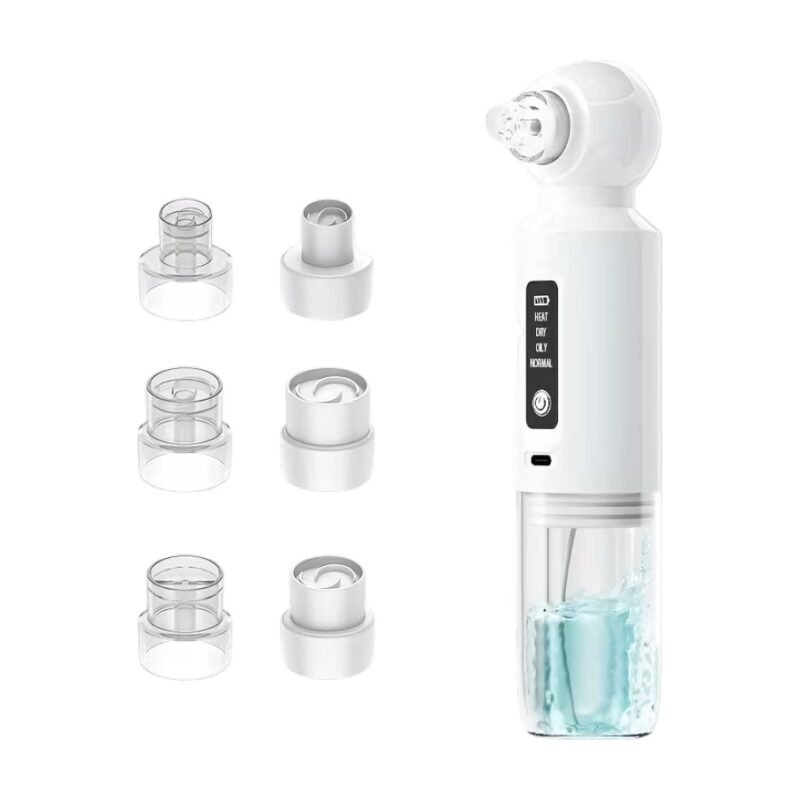 Nettoyeur de pores électrique avec 6 embouts d'aspiration et fonction chauffante