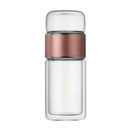 Mug à thé double paroi en verre avec infuseur intégré