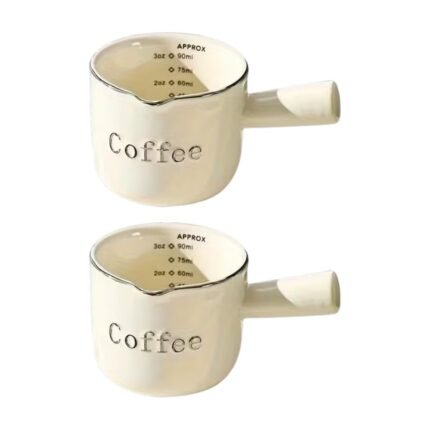 Tasses doseuses en céramique pour espresso, graduées – 2 pièces