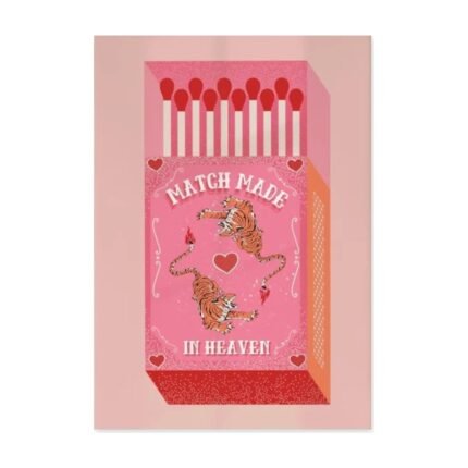 Affiche boîte d’allumettes rose – Match Made in Heaven