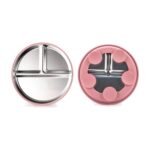 Assiette à ventouse pour enfant en acier inoxydable – rose foncé
