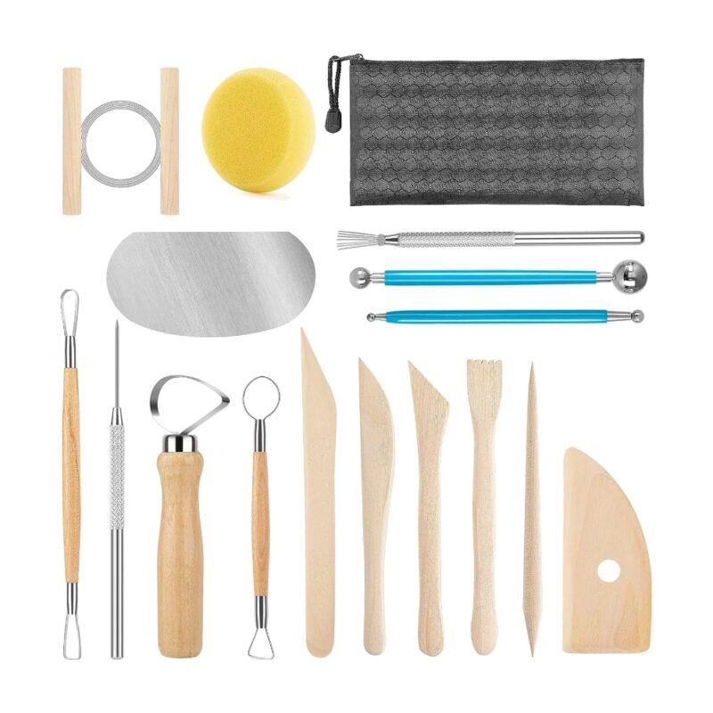 Set d’outils de poterie 17 pièces – Outils de modelage et de sculpture de l’argile