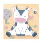 Puzzle animal en bois pour tout-petits – Vache